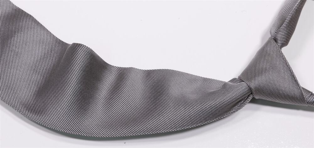 Luciano Barbera Silver Black Woven Silk Necktie Tie